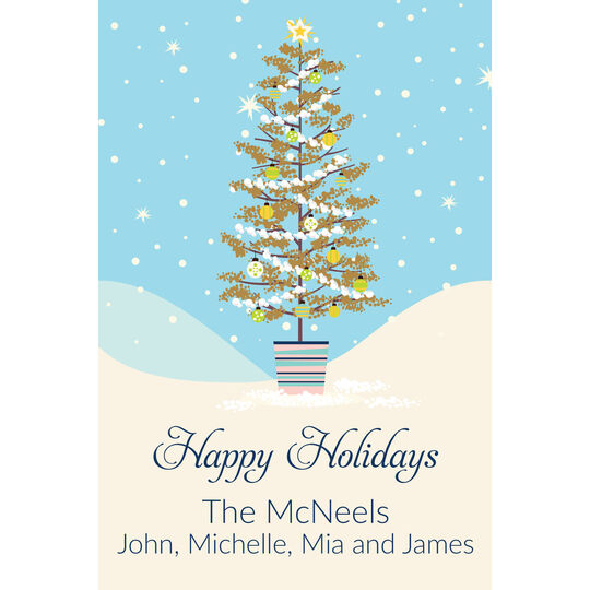 Festive Tree Vertical Gift Stickers